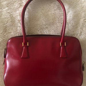 Salvatore Ferragamo Red Leather Top Handle Bag